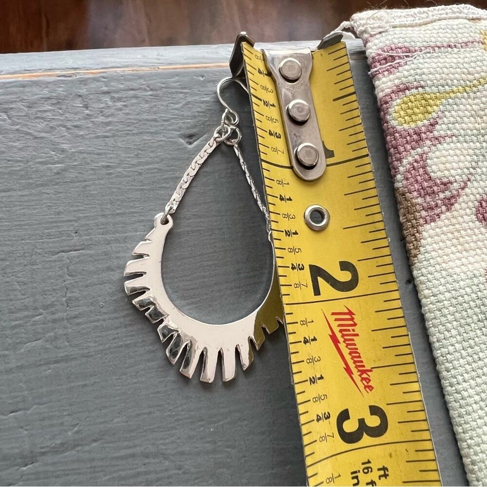 Silver Tone Dangle Earrings - Picture 8 of 8
